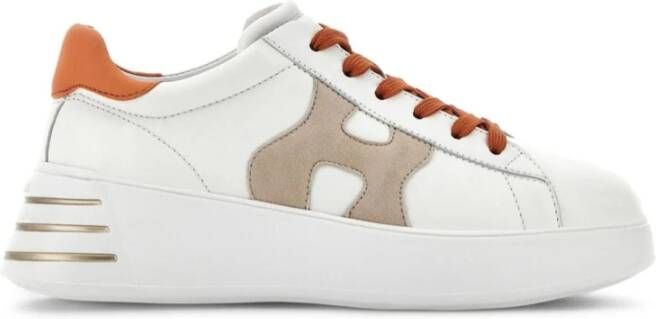 Hogan Rebel H564 Sneakers Wit Beige Oranje White Dames