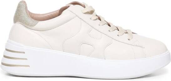 HOGAN Lage Sneakers Dames Rebel H564 Allacciato Maat: 37 Materiaal: Leer Kleur: Goud