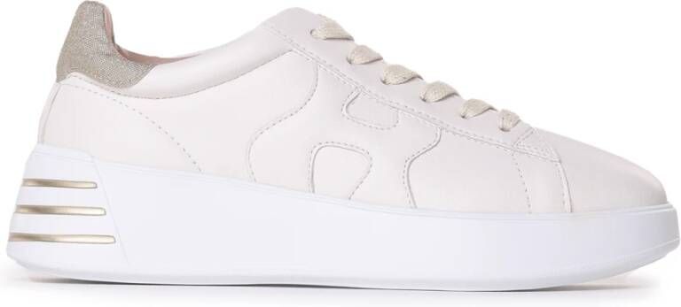 HOGAN Lage Sneakers Dames Rebel H564 Allacciato Maat: 41 Materiaal: Leer Kleur: Goud