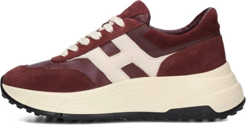 HOGAN Lage Sneakers Dames H669 Allacciato H Maat: 40 5 Materiaal: Suède Kleur: Rood - Foto 1