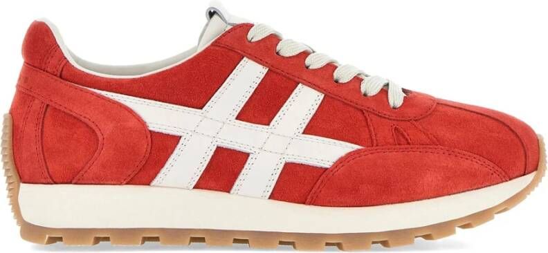 Hogan Rode Suède Sneakers met H Detail