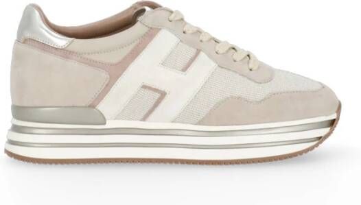 Hogan Roze en ivoorkleurige suède sneakers voor dames Beige Dames