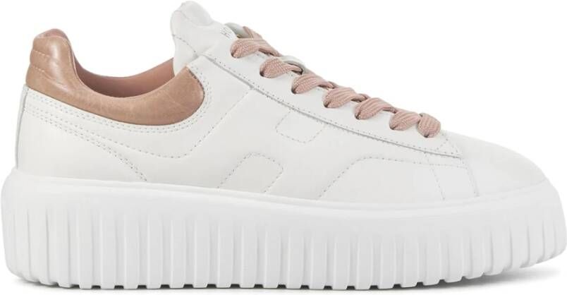 Hogan Roze Leren Sneakers White Dames