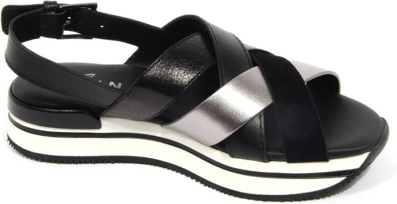 Hogan Sandalen met gekruiste bandjes van leer