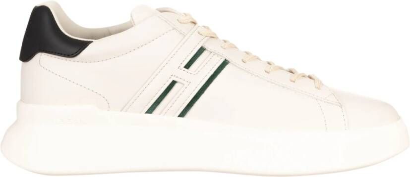 Hogan Leren sneakers met suède details White Heren