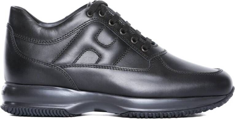 Hogan Stijlvolle Sneakers Leren sneakers voor heren Veelzijdige Leren Sneaker Black Heren