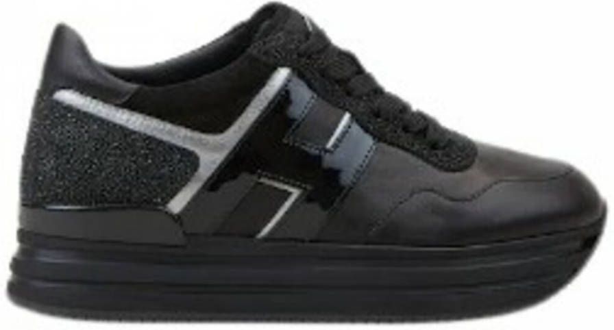 Hogan women's shoes leather trainers sneakers Midi Platform Zwart Dames