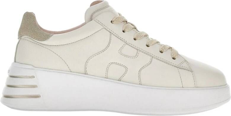 HOGAN Lage Sneakers Dames Rebel H564 Allacciato Maat: 40 Materiaal: Leer Kleur: Goud