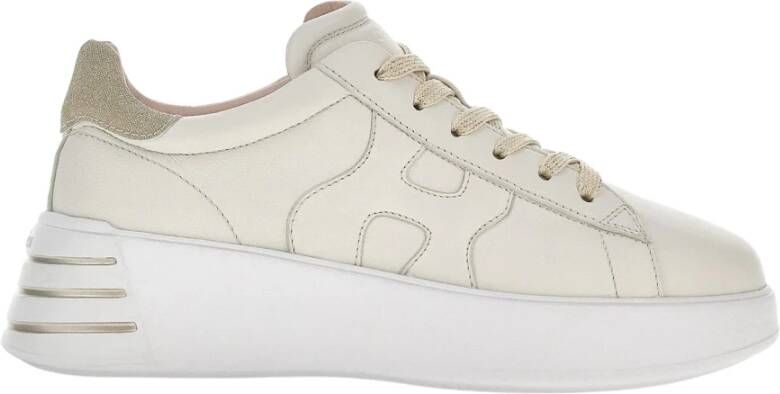 HOGAN Lage Sneakers Dames Rebel H564 Allacciato Maat: 41 Materiaal: Leer Kleur: Goud