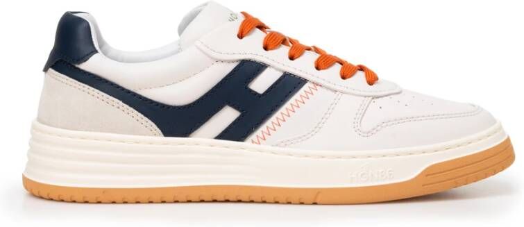 Hogan Wit Blauw Leren Sneakers Memory Foam Multicolor Heren