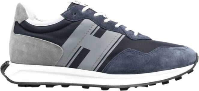 Hogan Donkerblauwe lage sneakers van kalfsleer Blauw Heren