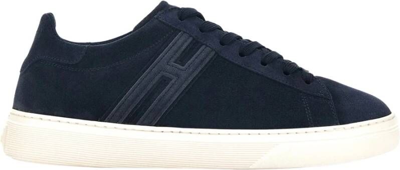 Hogan Marineblauwe Suède Lage Sneakers Blauw Heren