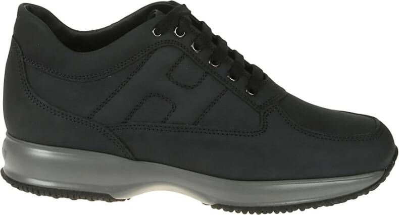 Hogan Blauwe Suède Sneakers met Zichtbare Stiksels Black Heren