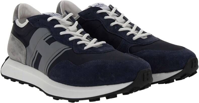 Hogan Donkerblauwe lage sneakers van kalfsleer Blauw Heren