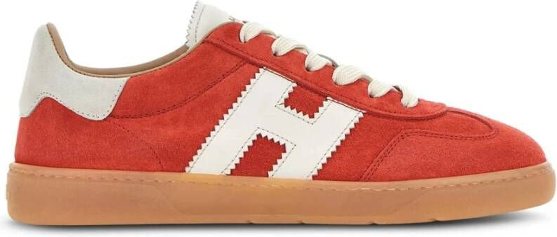 Hogan Stijlvolle Dames Sneakers met Suède Bovenwerk Red Dames