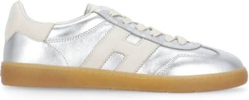 HOGAN Lage Sneakers Dames Cool Allacciato Maat: 38 5 Materiaal: Leer Kleur: Zilver