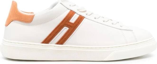 Hogan Sneakers van hoogwaardig leer met contrasterende hiel White Heren