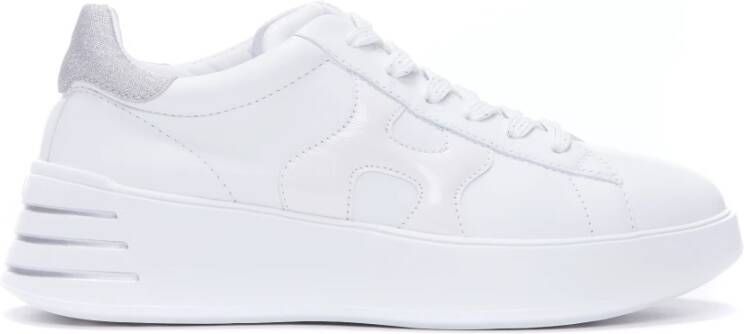 Hogan Witte leren sneakers met glitterdetails White Dames
