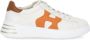 Hogan Rebel Platte Schoenen in Crème Oranje Leer Orange Dames - Thumbnail 1