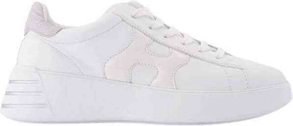 Hogan Witte Leren Sneakers met Patentleer en Stoffen Details White Dames