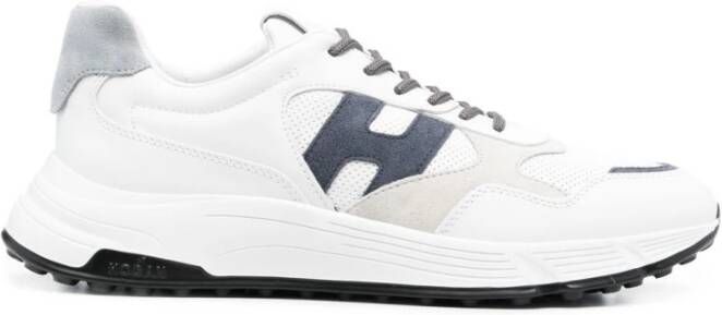 Hogan Witte en Blauwe Leren Sneakers Model Hxm5630Er90 White Heren