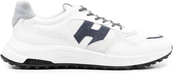 Hogan Witte en Blauwe Leren Sneakers Model Hxm5630Er90 White Heren