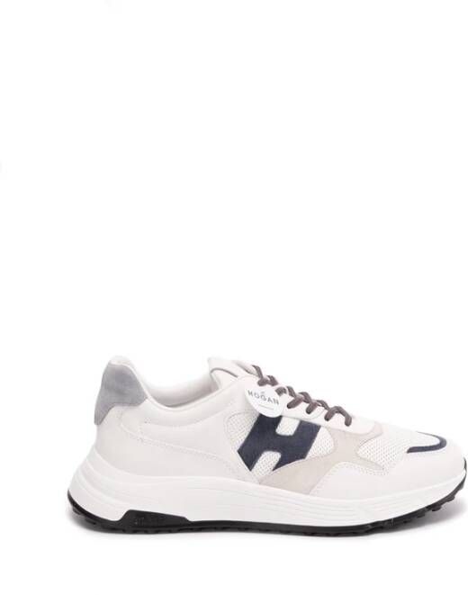 Hogan Witte en Blauwe Leren Sneakers Model Hxm5630Er90 White Heren