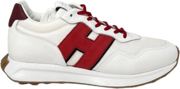Hogan Witte en rode leren en technische stoffen sneakers White Heren