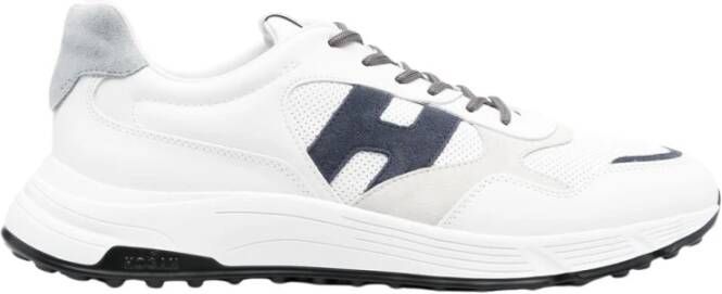 Hogan Witte en Blauwe Leren Sneakers Model Hxm5630Er90 White Heren