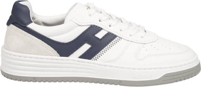 Hogan Sneakers Stijlvolle witte leren sneakers met blauwe details Multicolor White Heren