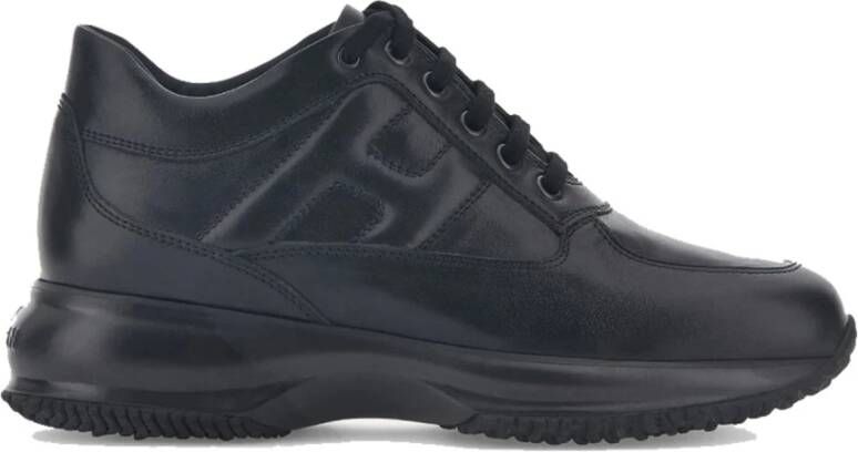 Hogan Zwarte Leren Sneakers voor Dames Black Dames