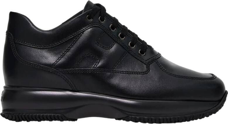 Hogan Stijlvolle Sneakers Leren sneakers voor heren Veelzijdige Leren Sneaker Black Heren