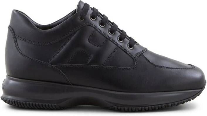 Hogan Stijlvolle Sneakers Leren sneakers voor heren Veelzijdige Leren Sneaker Black Heren