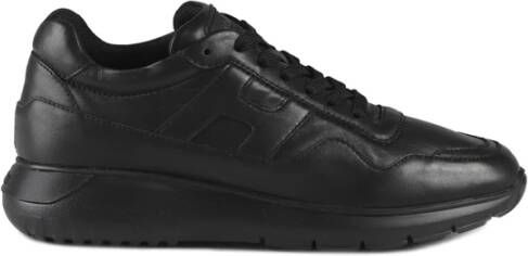 Hogan Stijlvolle Sneakers Leren sneakers voor heren Veelzijdige Leren Sneaker Black Heren