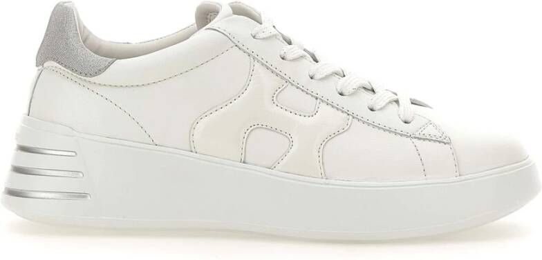 Hogan Witte leren sneakers met glitterdetails White Dames