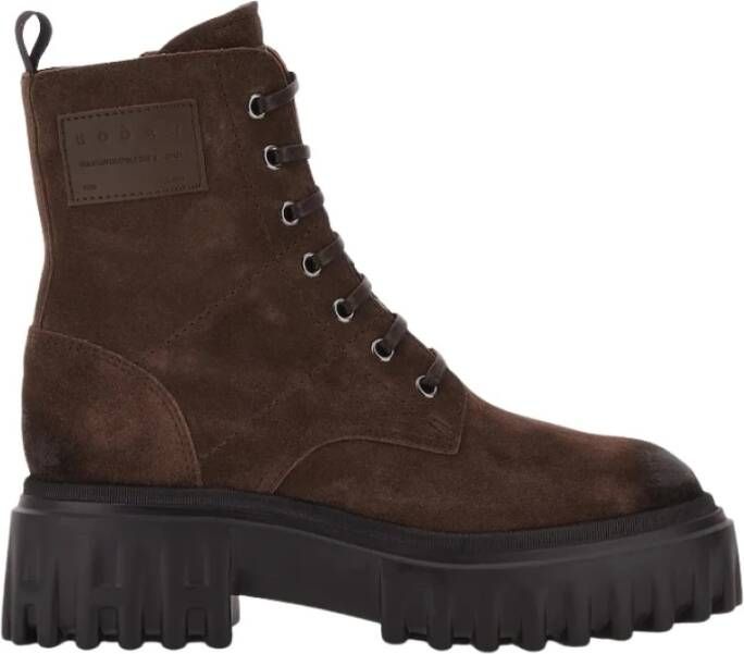 HOGAN Enkelboots Dames H700 Tronchetto Maat: 40 5 Materiaal: Suède Kleur: Bruin