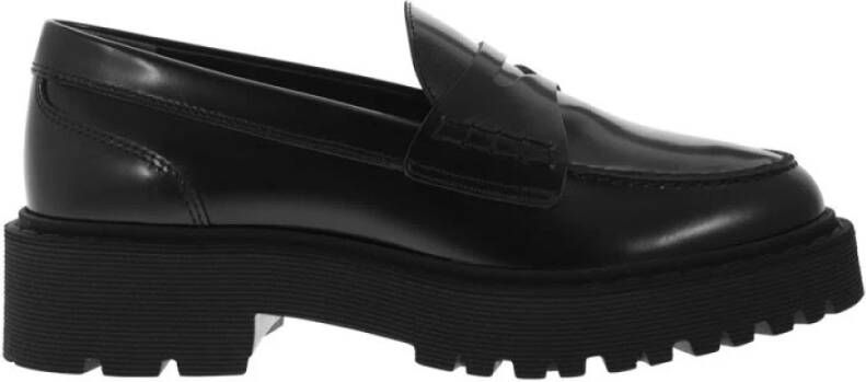 Hogan Stijlvolle Leren Loafers Black Dames