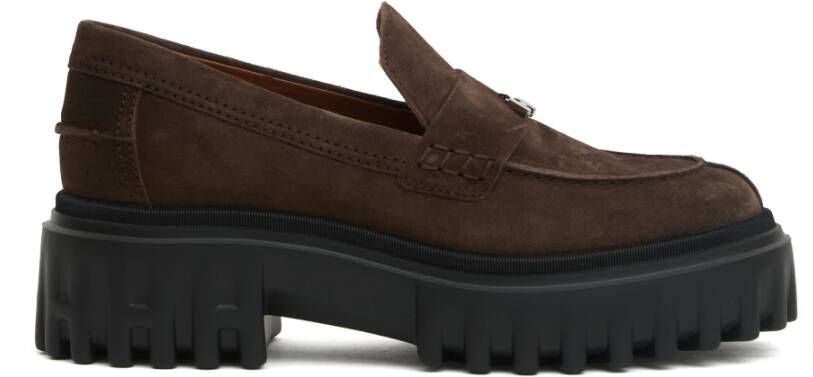 Hogan Stijlvolle Marrone Mocassins voor Vrouwen
