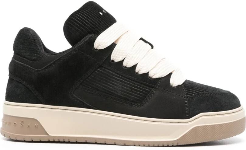 HOGAN Lage Sneakers Dames Ribp Basket Sneaker Maat: 38 Materiaal: Suède Kleur: Zwart