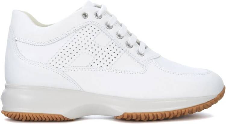 Hogan Stijlvolle witte leren sneakers White Dames
