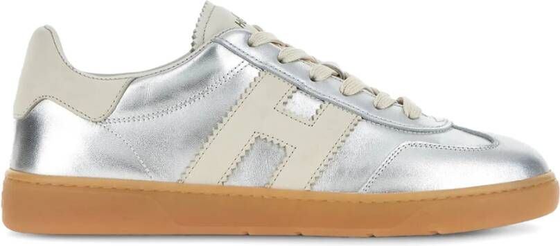 HOGAN Lage Sneakers Dames Cool Allacciato Maat: 39 Materiaal: Leer Kleur: Zilver