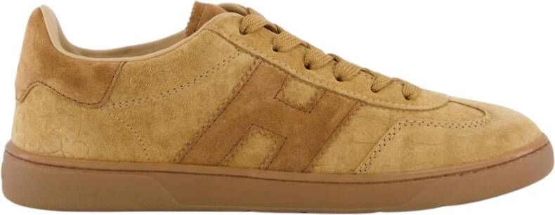 HOGAN Lage Sneakers Dames Cool Allacciato H Suède Cognac