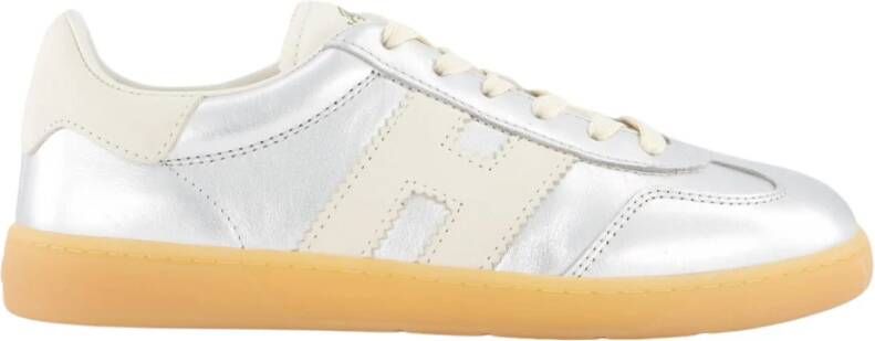HOGAN Lage Sneakers Dames Cool Allacciato Maat: 38 Materiaal: Leer Kleur: Zilver