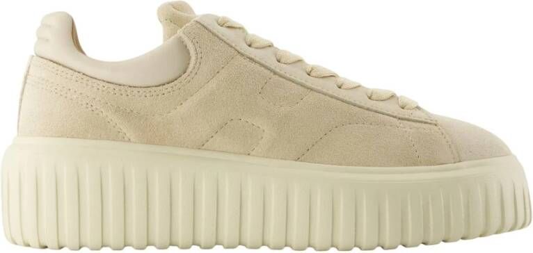 Hogan Strepen Leren Sneakers Beige