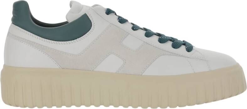 Hogan Strepen Leren Sneakers Ronde Neus