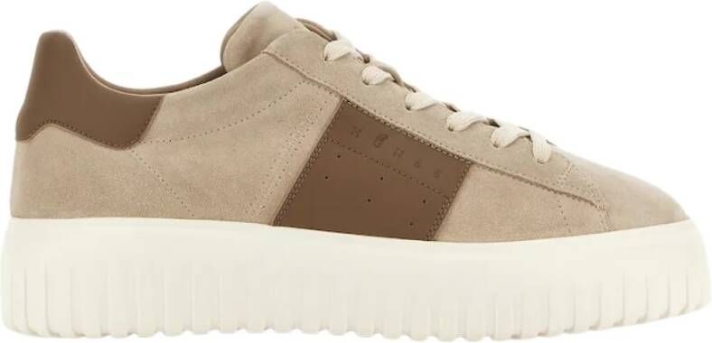 Hogan Strepen Suède Sneakers Beige