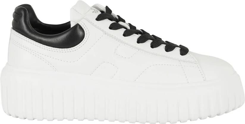 Hogan Strepen Veterschoenen Zwart Wit
