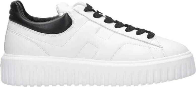 Hogan Witte Sneakers met Zwarte Profielen White Heren