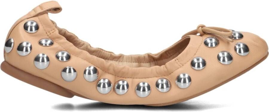 HOGAN Ballerina Dames H684 Ballerina Borchie Maat: 39 Materiaal: Leer Kleur: Beige