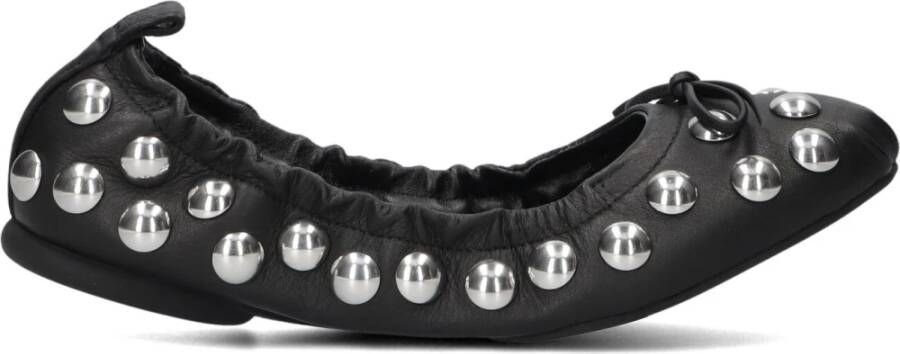 Hogan Studded Ballerina Flats in Zwart